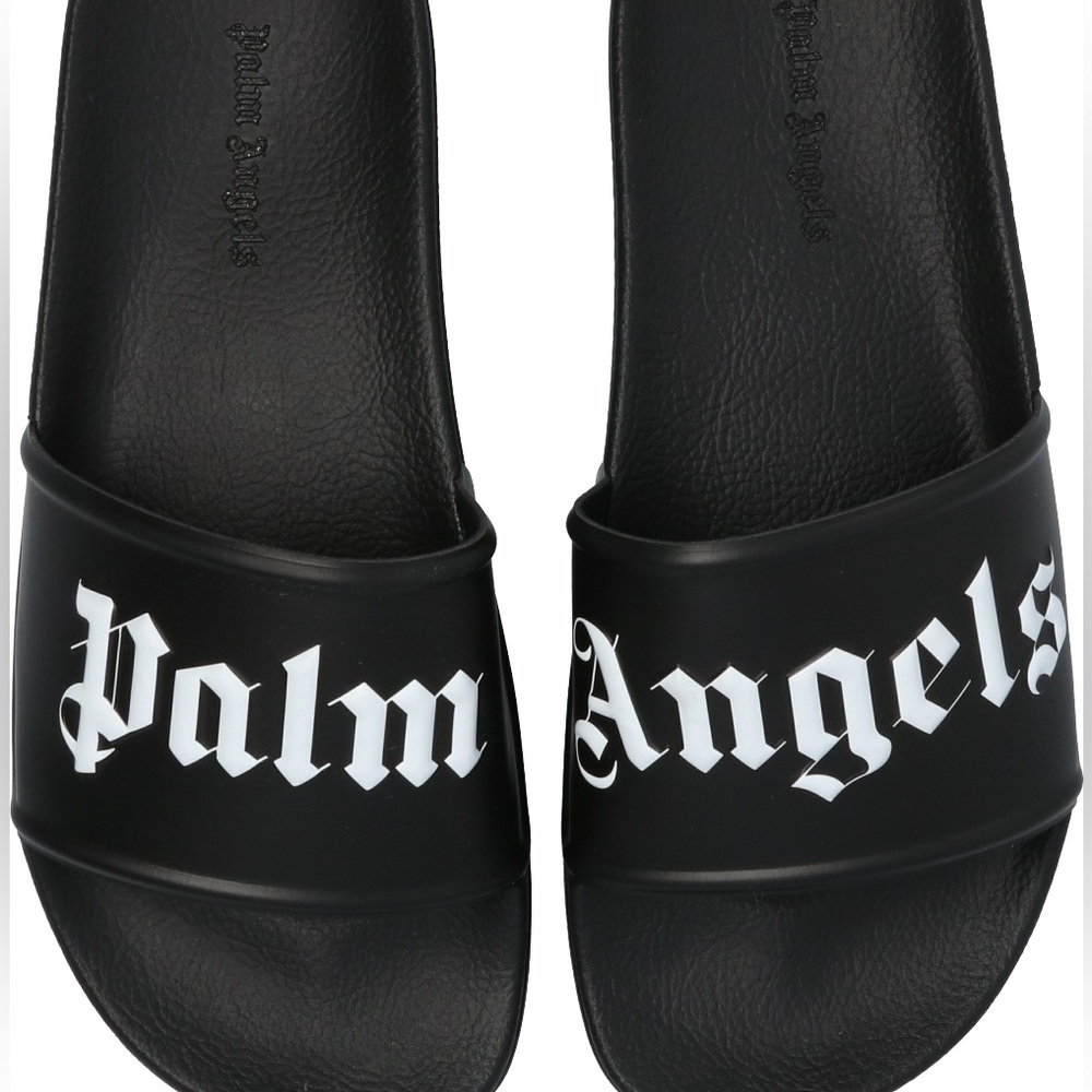 Palm Angels Black and White Pool Slides 🖤
